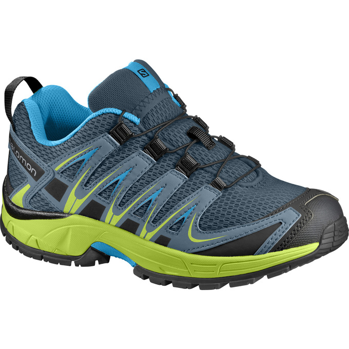 Chaussures De Trail Running Salomon Enfant Bleu / Jaune - Salomon XA PRO 3D K - France (6172-CUZLG)